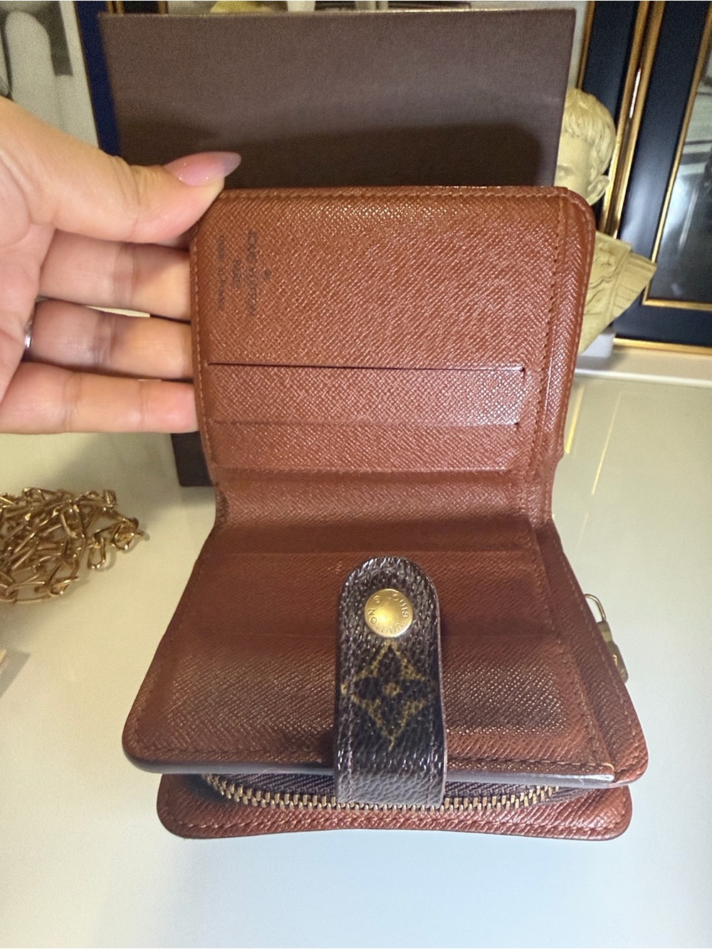 Louis Vuitton Brown Monogram wallet with free chain,insert,dust bag,box,COA - Picture 5 of 16